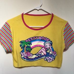 Betty Boop Shirt Crop Top Graphic Tshirt